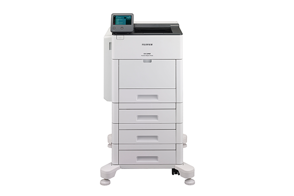Thumbnail image of Fujifilm CX3240F printer. The printer has a compact, rectangular design with a white body and dark grey accents. It features a control panel with buttons and a small display screen on the front. The overall look is modern and sleek, suitable for both office and home environments