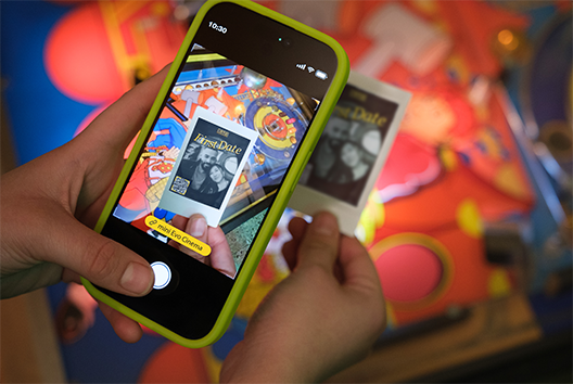 Using a QR code to share a video on social media.